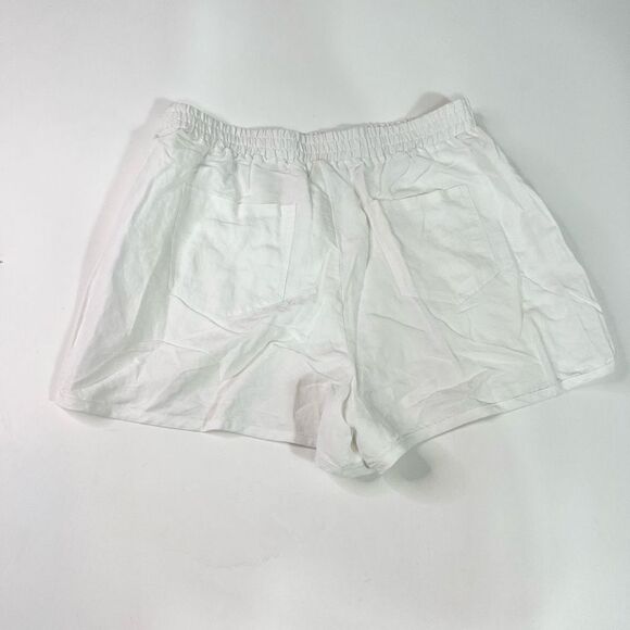 Blank NYC High Waist Linen Shorts Women's XL Elasticized Waistband Back Pockets - Picture 11 of 12
